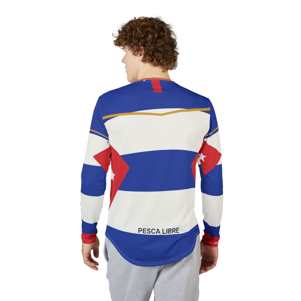 La Bandera Pesca UV Protection Long Sleeve Shirt detail - Cuban apparel by Patria Vive