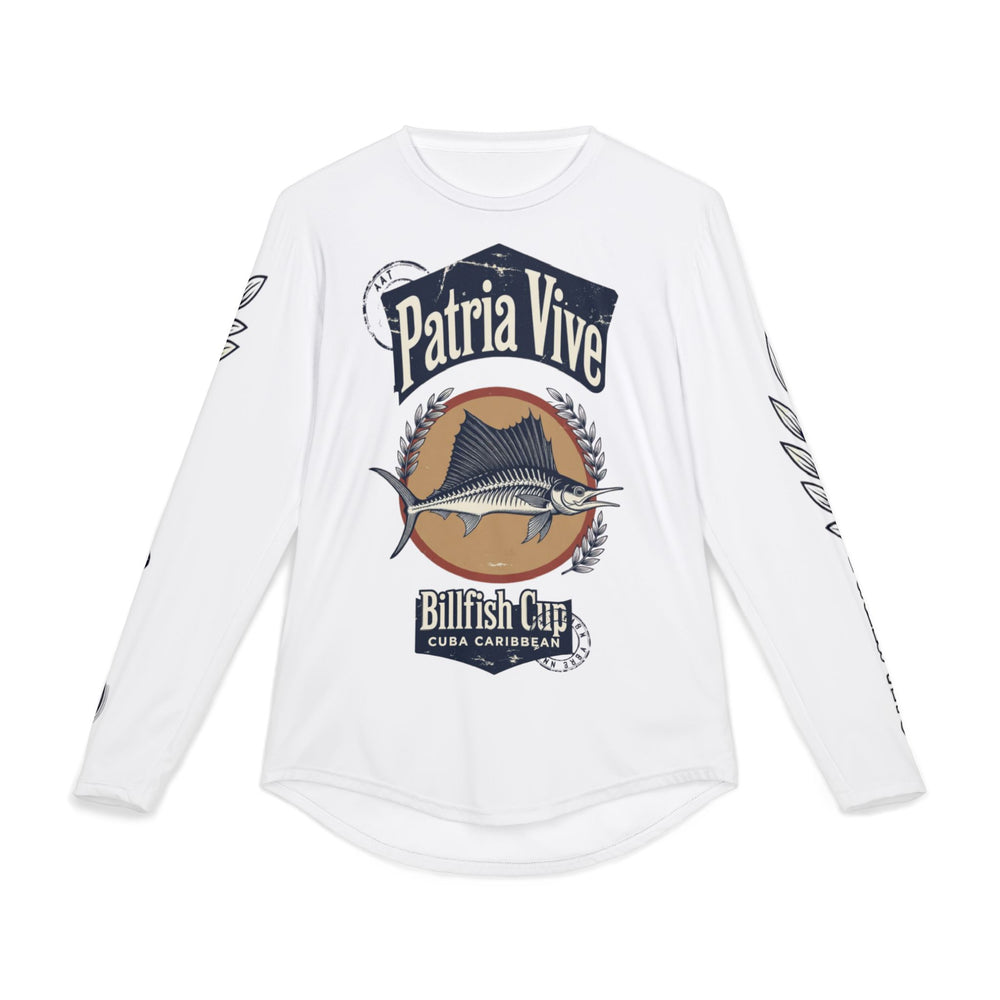 Men's UV Protection Long Sleeve Shirt (AOP) detail - Cuban apparel by Patria Vive
