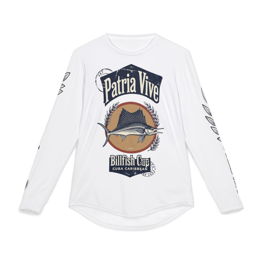 Men's UV Protection Long Sleeve Shirt (AOP) detail - Cuban shirt and Cuba merch by Patria Vive