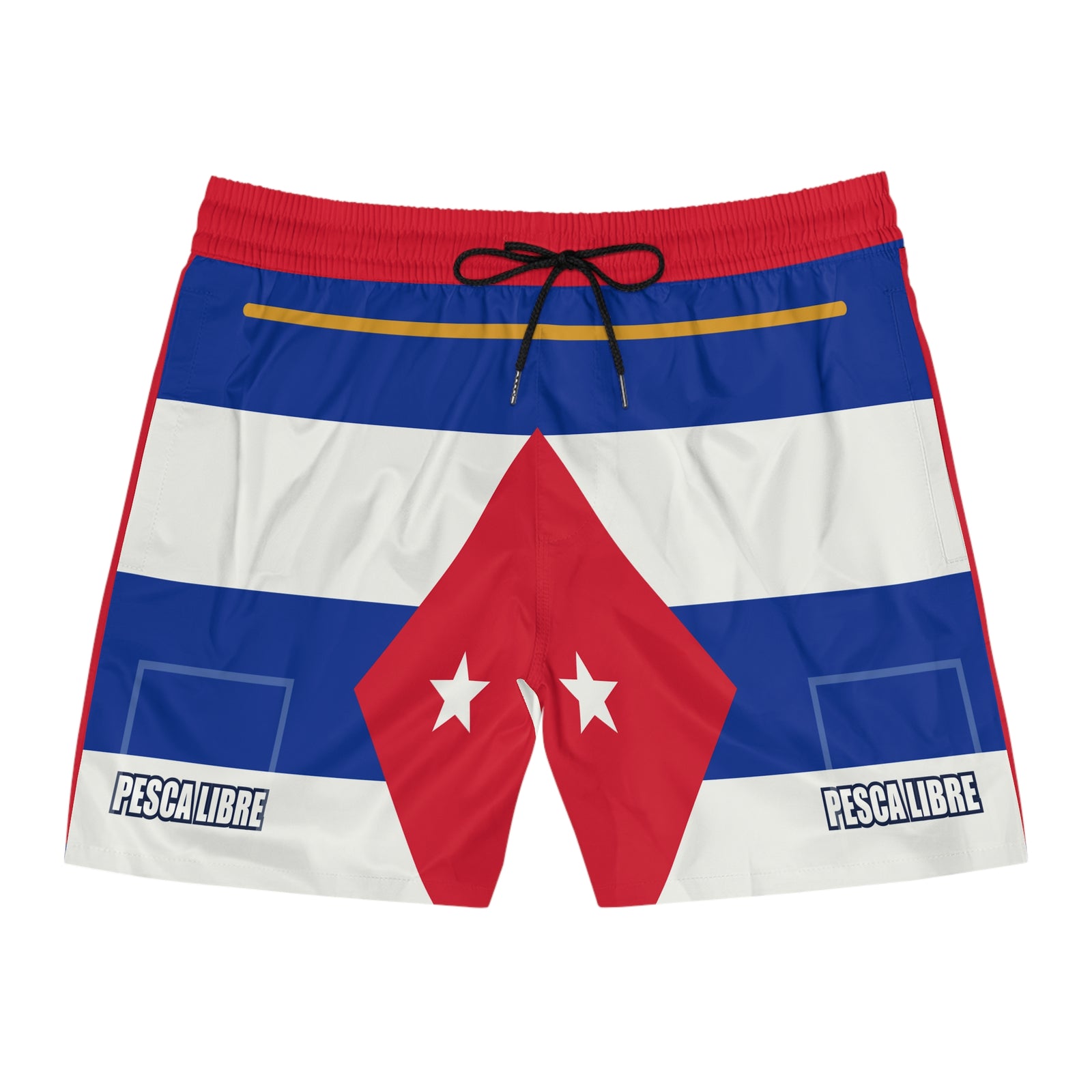 Bandera Flag Mid-Length Water Shorts - Cuba merch and Cuban streetwear by Patria Vive
