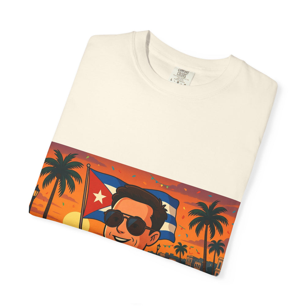 Elon Cyber Comfort Wash Tee detail - Cuban apparel by Patria Vive