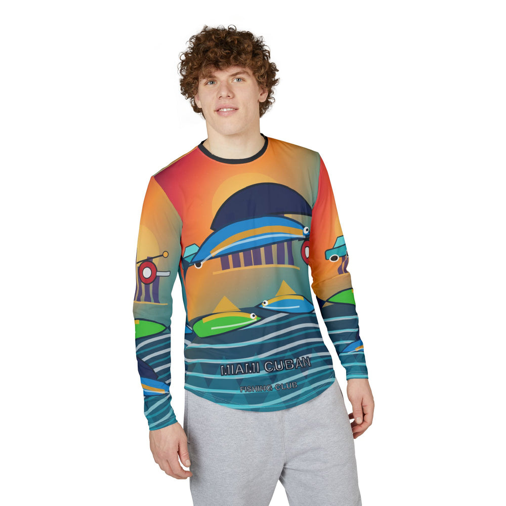 Miami Cuban Fishing Club UV Protection Long Sleeve Shirt detail - Cuban apparel by Patria Vive
