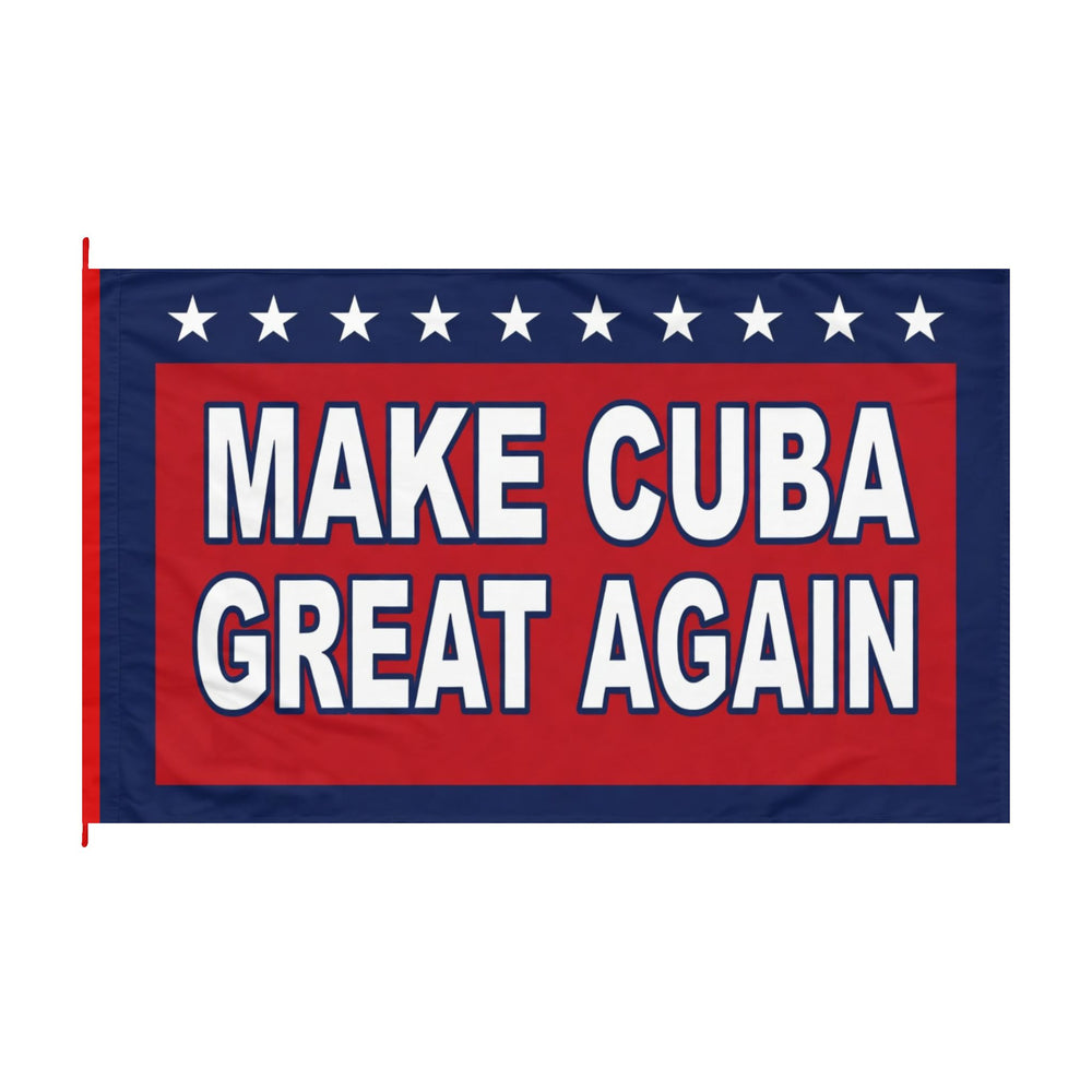 MAKE CUBA GREAT AGAIN Double-Sided Flag detail - Cuban apparel by Patria Vive