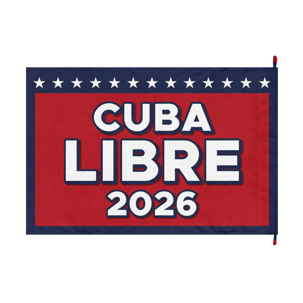 CUBA LIBRE 2026 Double-Sided Flag detail - Cuban apparel by Patria Vive