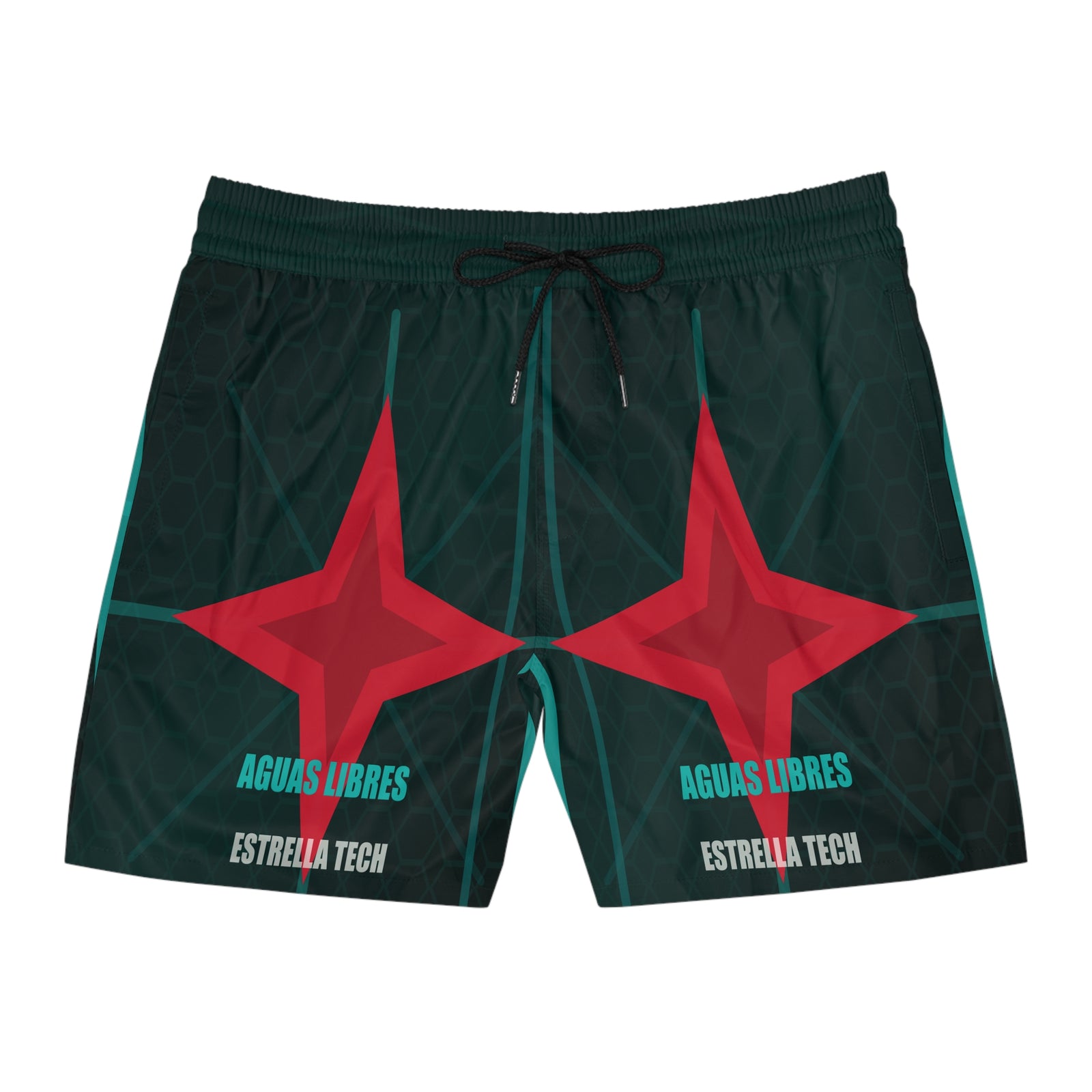 Estrella Tech Mid-Length Water Shorts - premium Cuba merch by Patria Vive