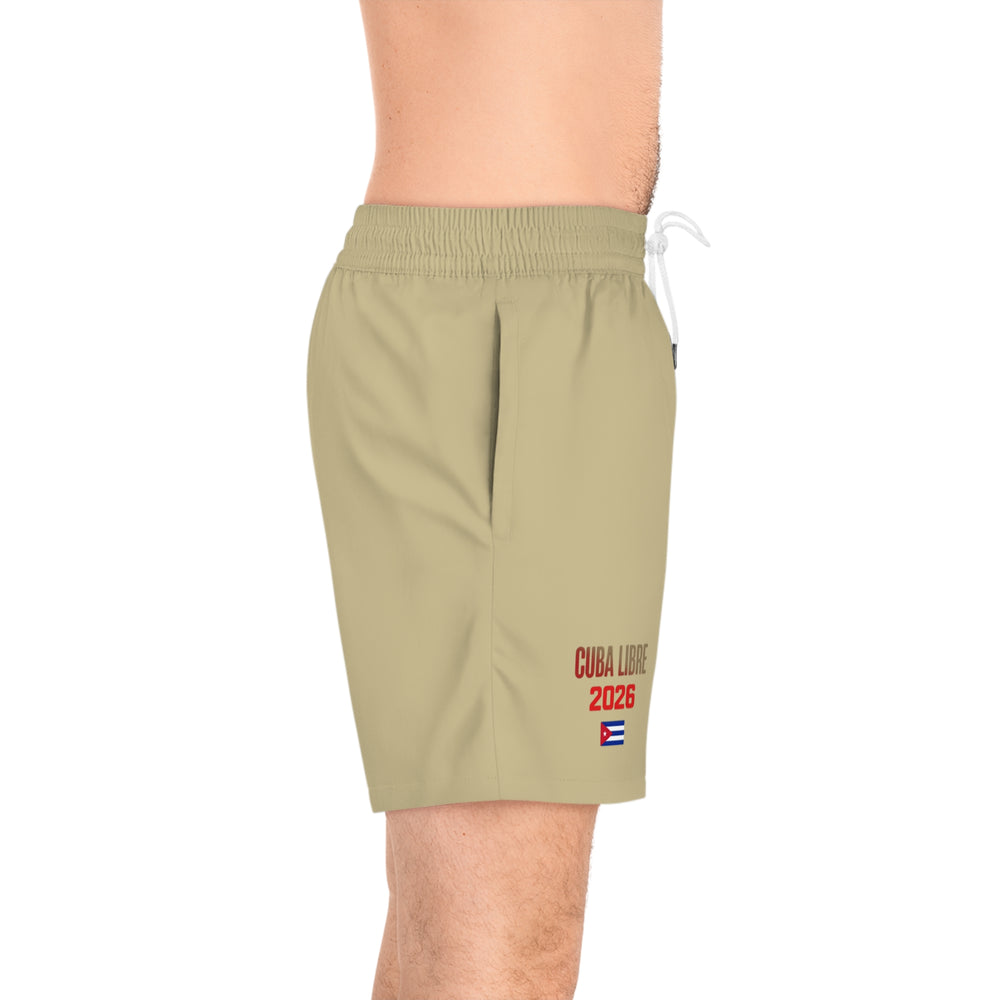 Men's Mid-Length Swim Shorts (AOP) detail - Cuban apparel by Patria Vive