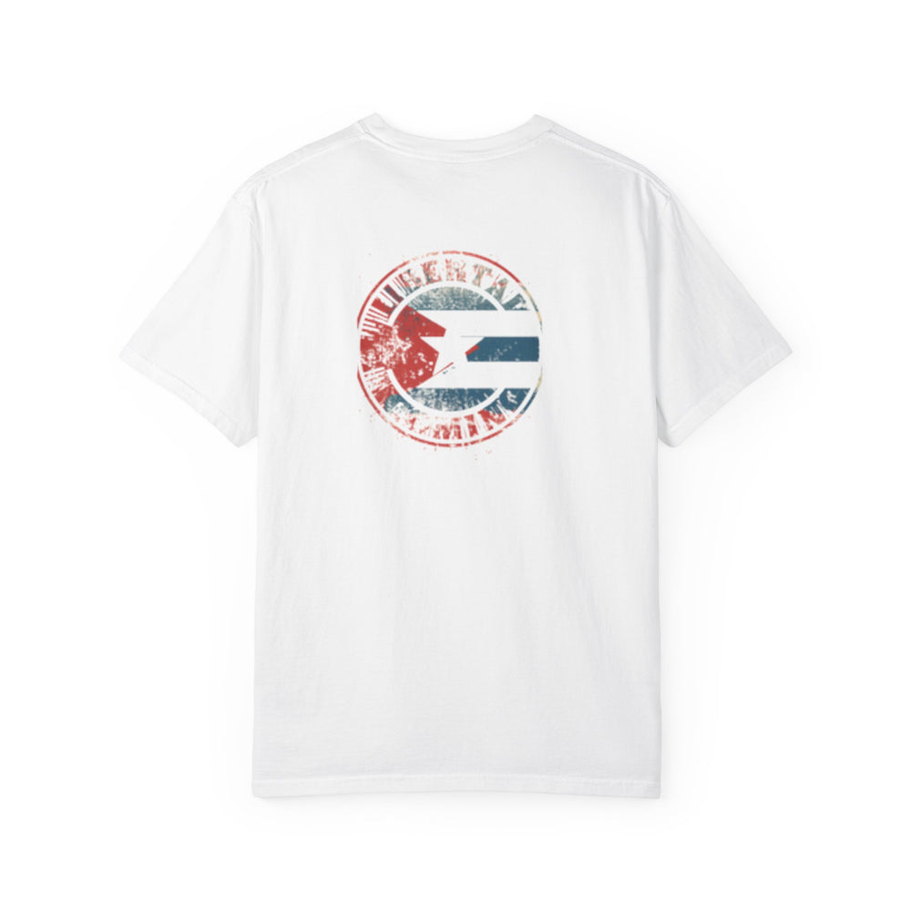Liberta Is Coming Garment-Dyed Tee detail - Cuban apparel by Patria Vive