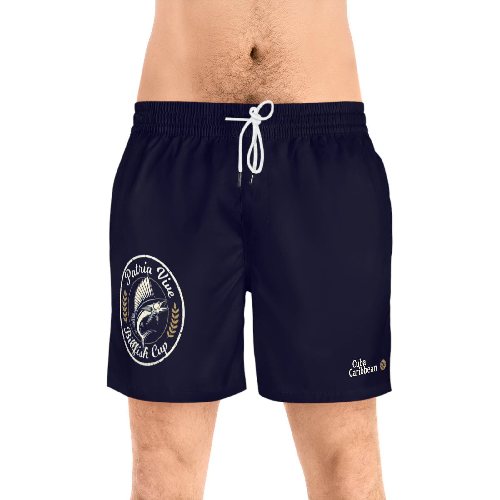 Men's Mid-Length Swim Shorts (AOP) - premium Cuba merch by Patria Vive