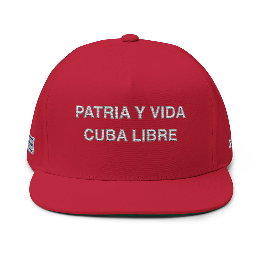 Patria y Vida Cuba Libre Flat Bill Cap detail - Cuban shirt and Cuba merch by Patria Vive