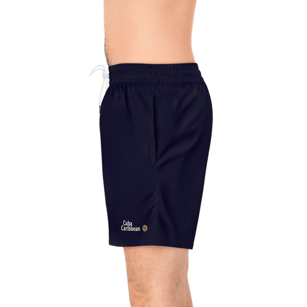 Men's Mid-Length Swim Shorts (AOP) detail - Cuban apparel by Patria Vive