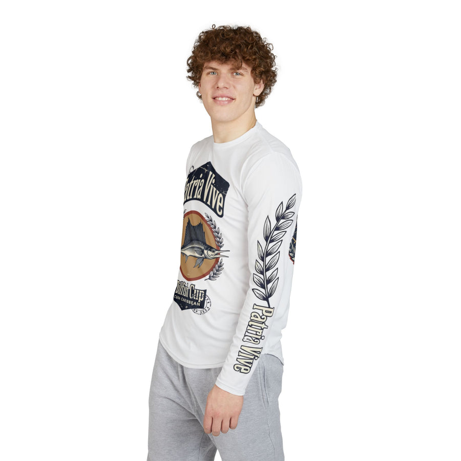 Men's UV Protection Long Sleeve Shirt (AOP) detail - Cuban shirt and Cuba merch by Patria Vive