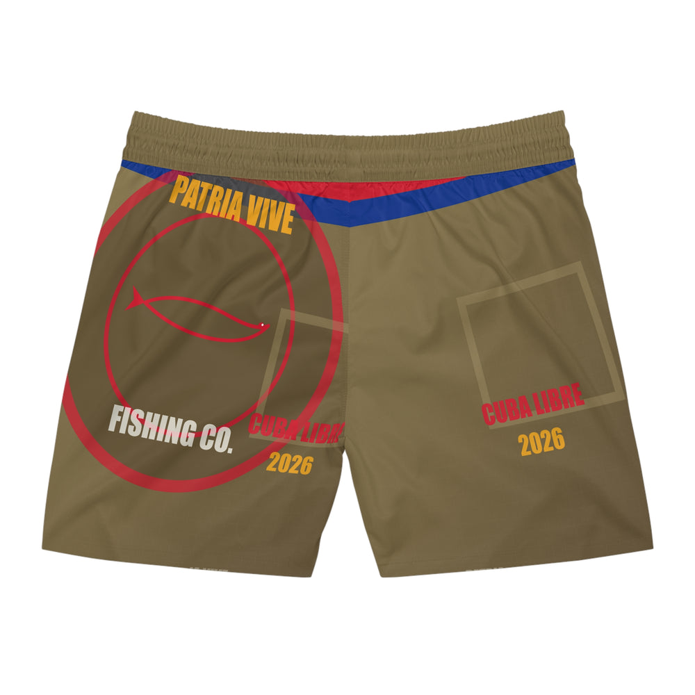 Fishing Co. Khaki Mid-Length Water Shorts detail - Cuban apparel by Patria Vive