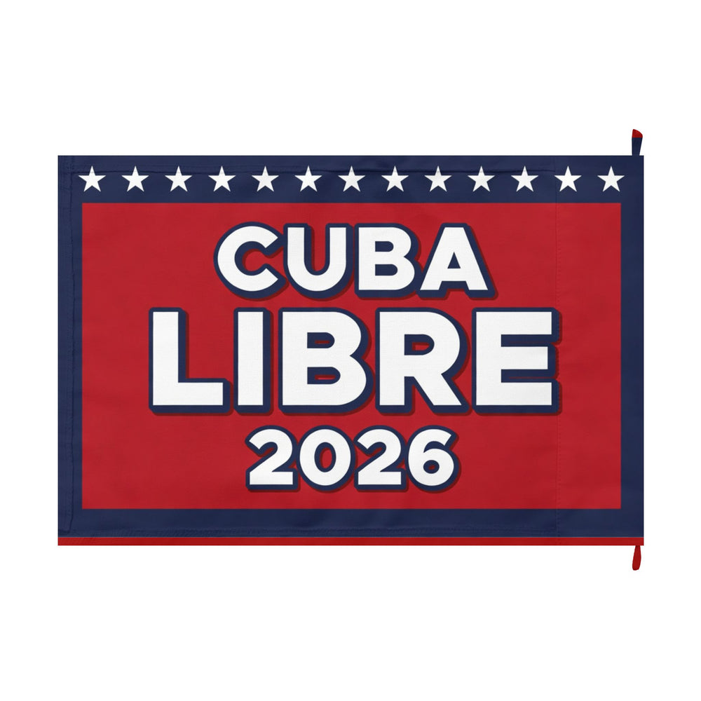 CUBA LIBRE 2026 Double-Sided Flag detail - Cuban apparel by Patria Vive