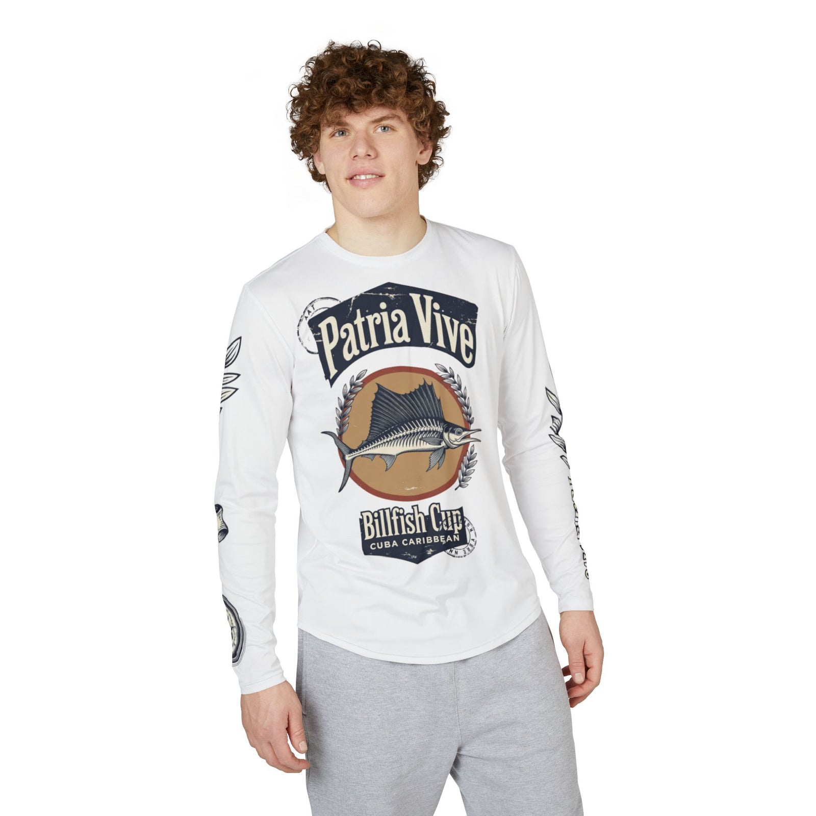 Men's UV Protection Long Sleeve Shirt (AOP) - Cuba merch and Cuban streetwear by Patria Vive