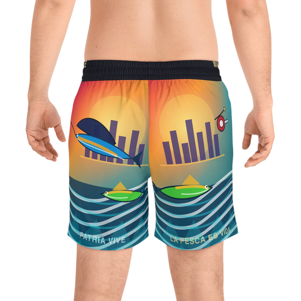 Miami Cuban Fishing Club Mid-Length Water Shorts detail - Cuban apparel by Patria Vive