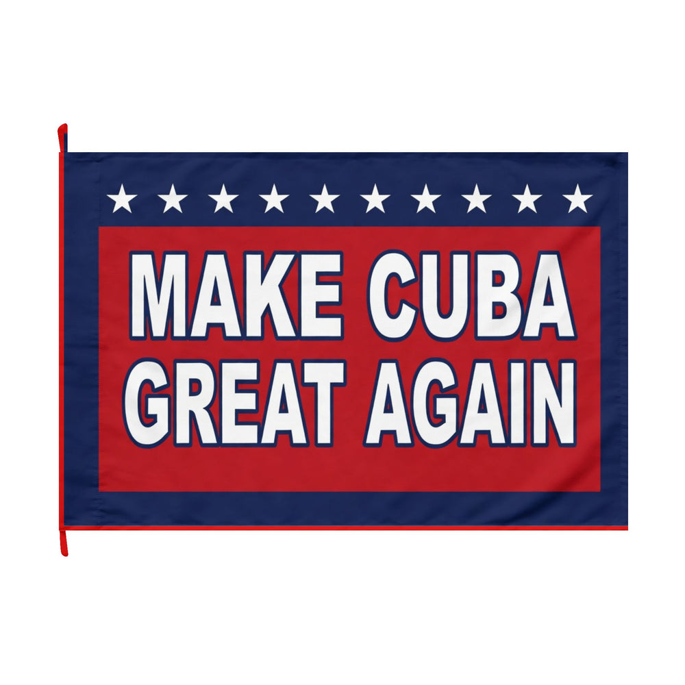 MAKE CUBA GREAT AGAIN Double-Sided Flag detail - Cuban apparel by Patria Vive