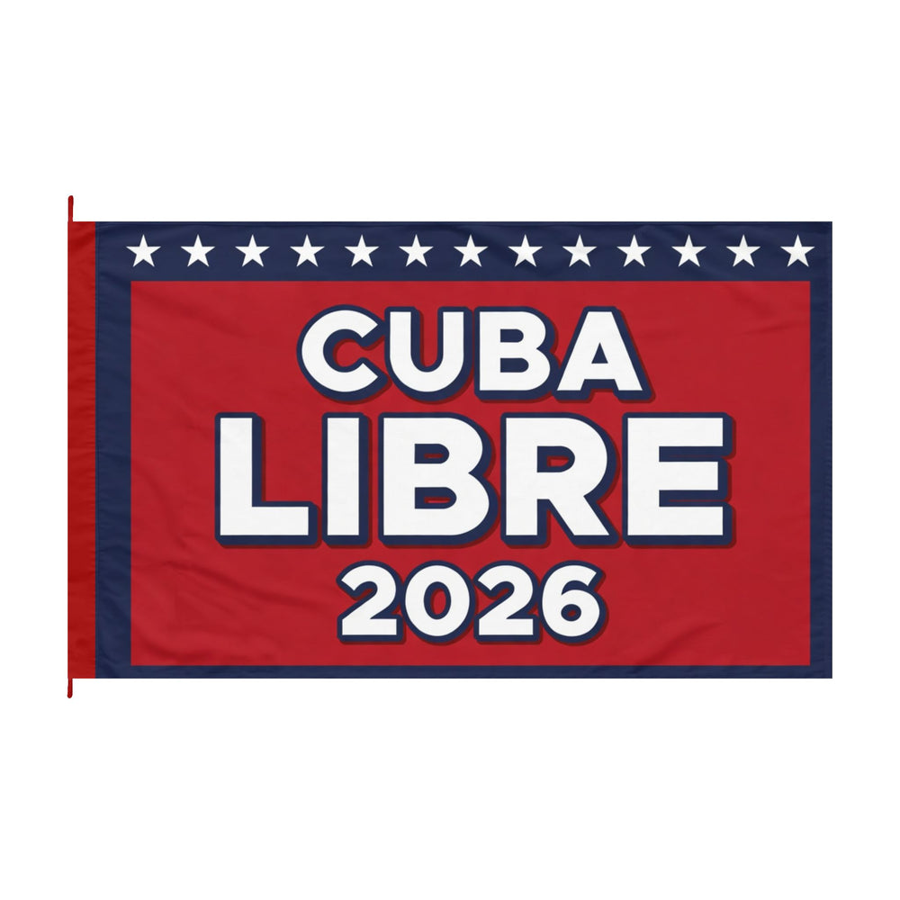 CUBA LIBRE 2026 Double-Sided Flag detail - Cuban apparel by Patria Vive