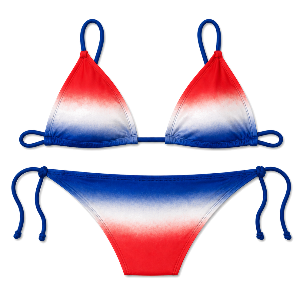 Cuba Libre Bandera Triangle Bikini Swimsuit detail - Cuban apparel by Patria Vive