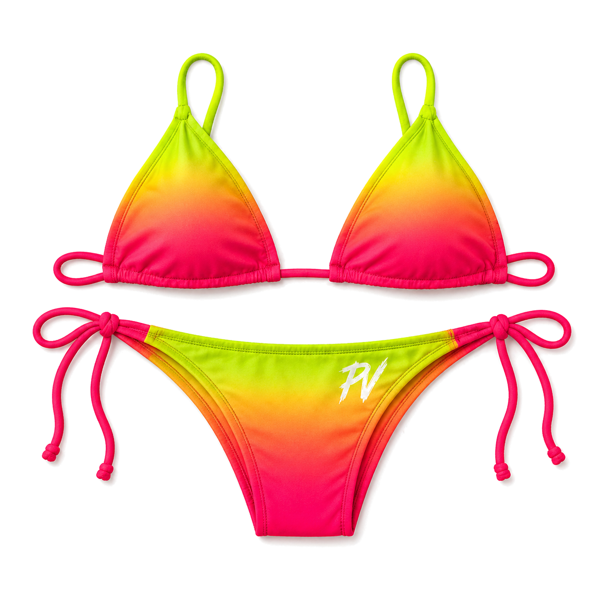 Neon Sunset Triangle Bikini Swimsuit - premium Cuba merch by Patria Vive