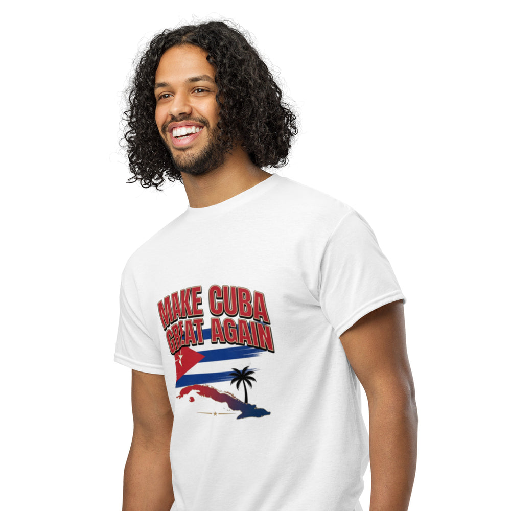 Make Cuba Great Again White Classic Shirt detail - Cuban apparel by Patria Vive
